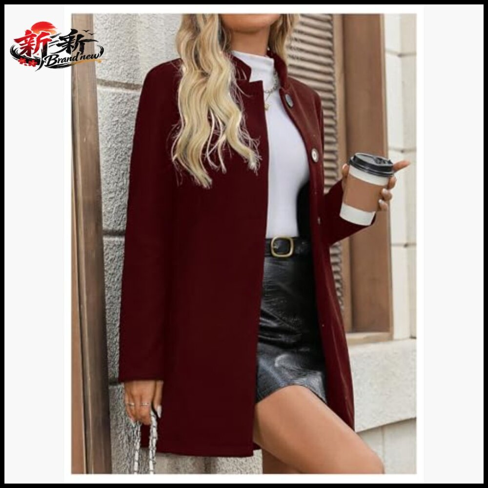 Polyester Button Up Blazer Long Sleeve Collared O… - image 2